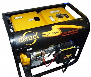 Генератор дизельный DD5800Е, 5 кВт, 220В/50Гц, 12.5 л, электростартер DENZEL